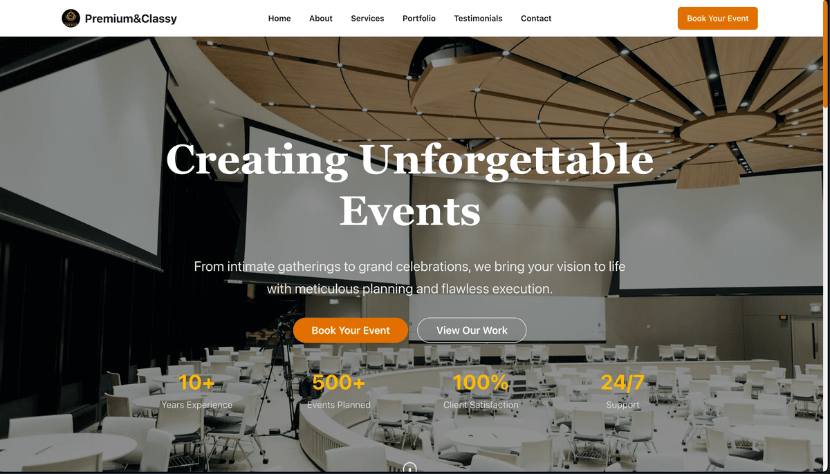 Premium & Classy Project Screenshot